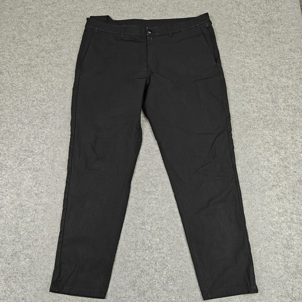 Lululemon‎ Pants Mens 40 Black Slim Fit Stretch Khaki Chino Pockets Casual
